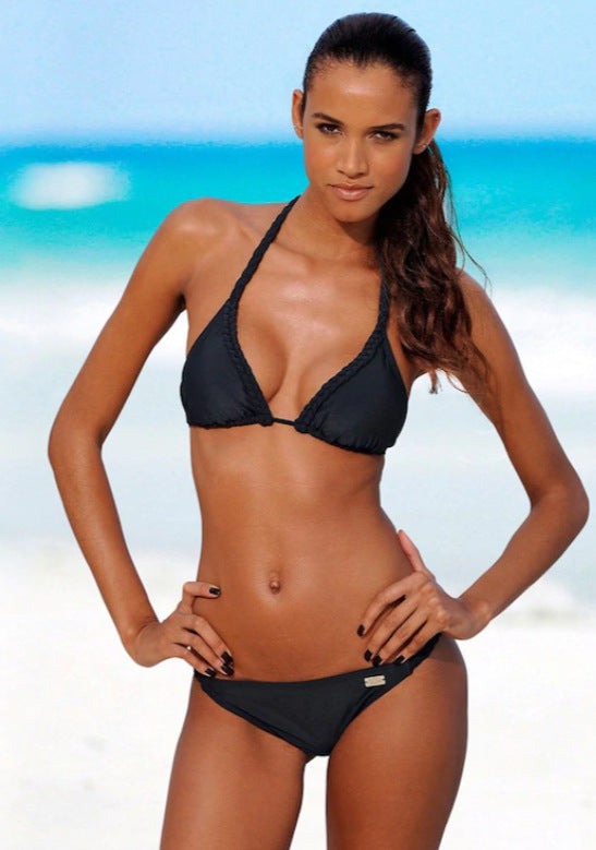 Damen Triangel-Bikini mit schmalen Trägern und verstellbarer Passform R&B