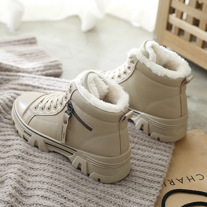 Damen hohe Sneaker mit warmem Innenfutter und rutschfester Sohle R&B