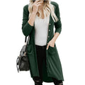 Damen langer Cardigan mit Knopfleiste und Taschen R&B