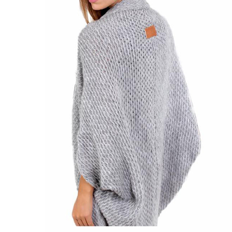 Damen lässige Strickponcho mit weitem Schnitt und eleganten Details R&B