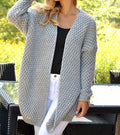 Damen Strickjacke mit modernem Lochmuster und offener Front R&B