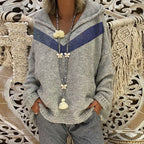 Damen Kapuzenpullover mit Strukturmuster und auffälligen Akzenten R&B