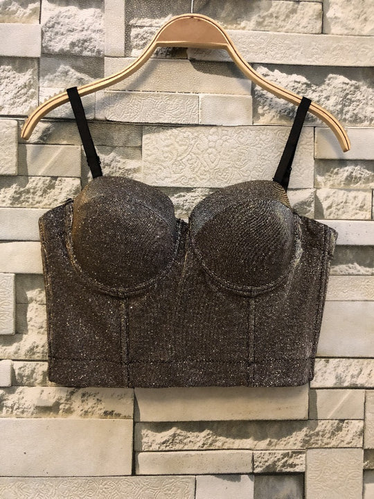 Damen Bustier Oberteil mit formendem Design und verspielten Trägern R&B