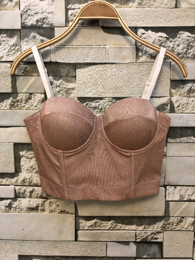 Damen Bustier Oberteil mit formendem Design und verspielten Trägern R&B