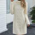 Beiges Strickkleid für Damen