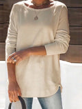 Damen gemütlicher Longsleeve mit weitem Ausschnitt