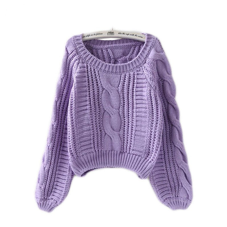 Damen Grobstrickpullover mit voluminösen Ärmeln und Zopfmuster R&B