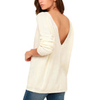Damen Strickpullover mit tiefem Rückenausschnitt und lässigem Schnitt