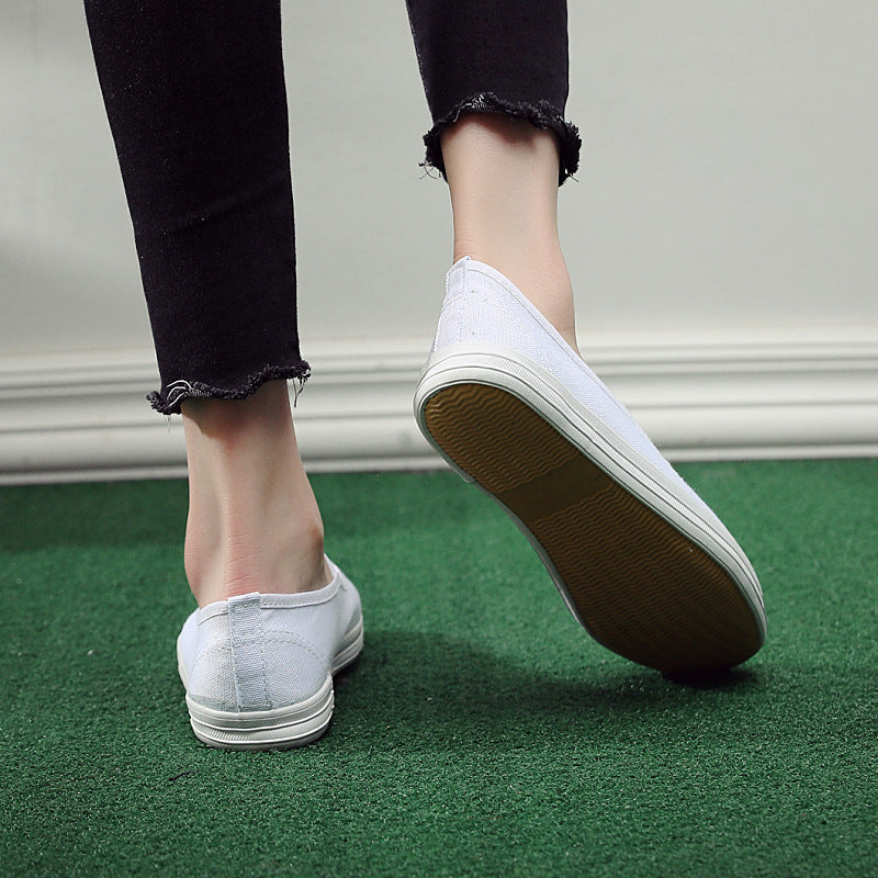 Damen bequeme Slip-On Sneakers mit elastischen Riemen