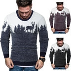 Herren Pullover mit kreativem Tiermotiv und warmen Materialien