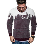 Herren Pullover mit kreativem Tiermotiv und warmen Materialien