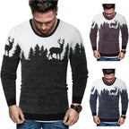 Herren Pullover mit kreativem Tiermotiv und warmen Materialien