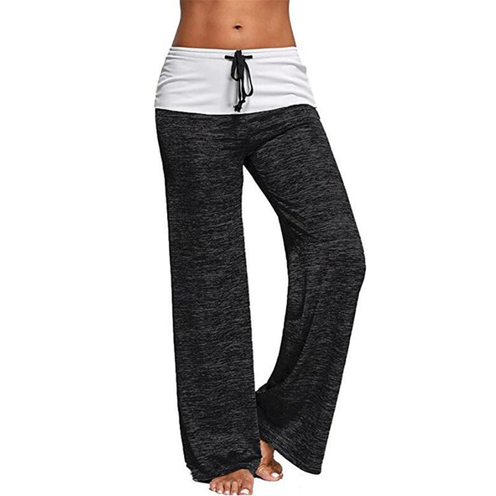 Damen Weite Sporthose mit elastischem Bund und Kordelzug R&B