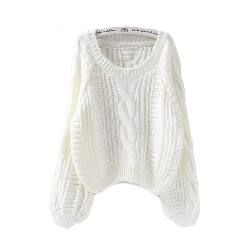 Damen Grobstrickpullover mit voluminösen Ärmeln und Zopfmuster R&B