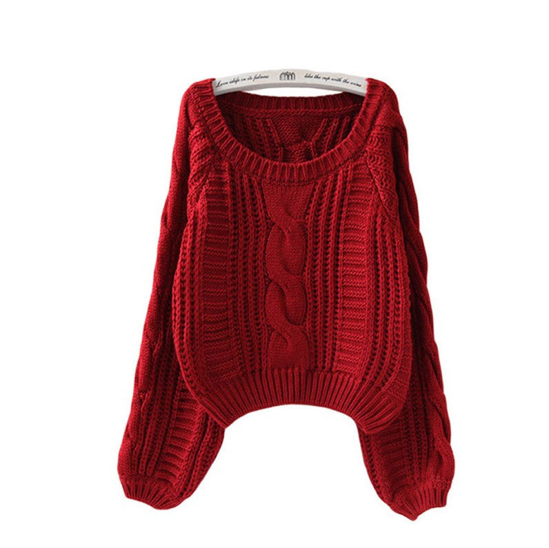 Damen Grobstrickpullover mit voluminösen Ärmeln und Zopfmuster R&B