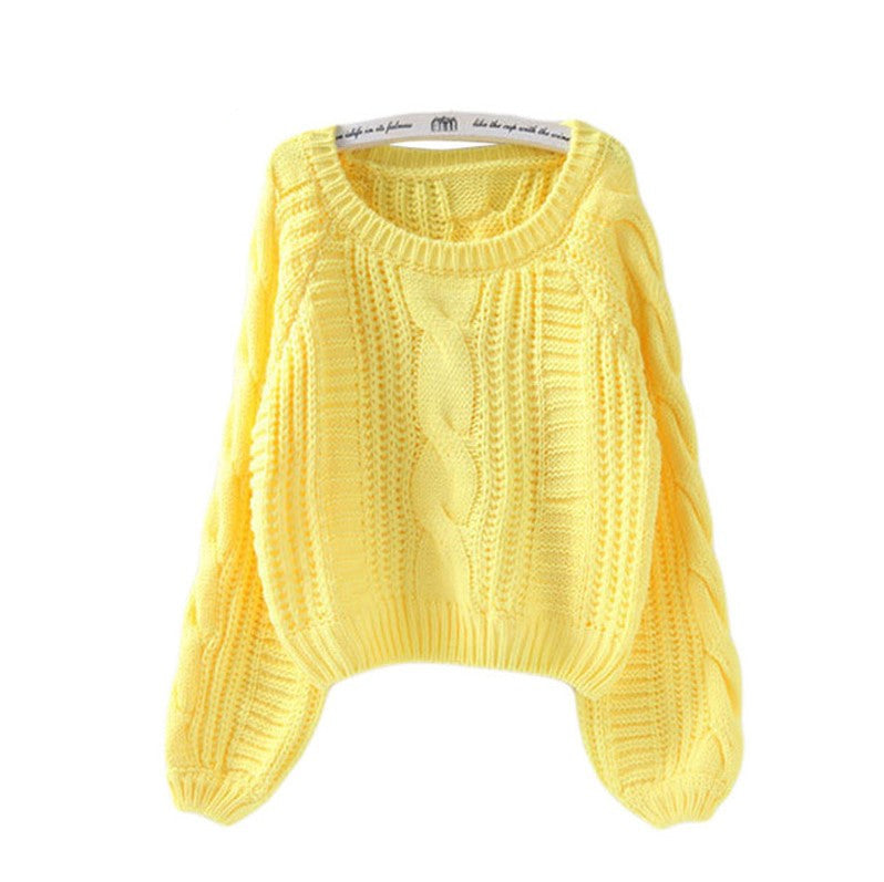 Damen Grobstrickpullover mit voluminösen Ärmeln und Zopfmuster R&B