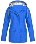 Damen nan wasserdichter Parka mit Kapuze, Kordelzug und aufgesetzten Taschen R&B