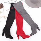 Damen Overkneestiefel mit elegantem Stiletto-Heel und modischem Schnür-Design R&B