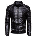Herren Kunstlederjacke mit luxuriösem Fellkragen