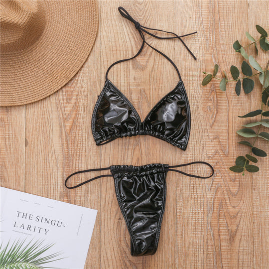 Damen Triangel-Bikini mit seidigem Finish und verstellbaren Trägern R&B