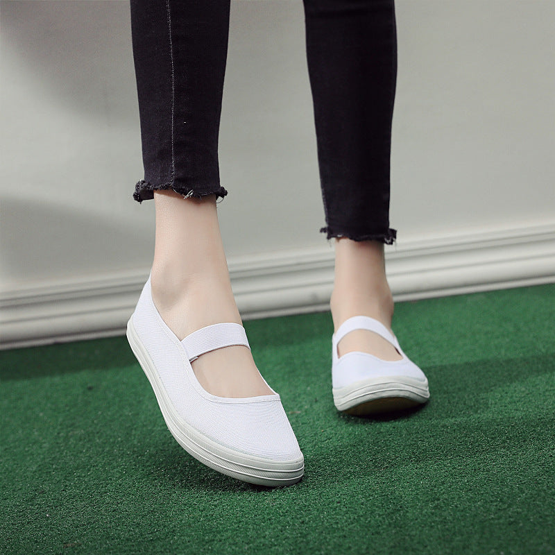 Damen bequeme Slip-On Sneakers mit elastischen Riemen