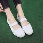 Damen bequeme Slip-On Sneakers mit elastischen Riemen