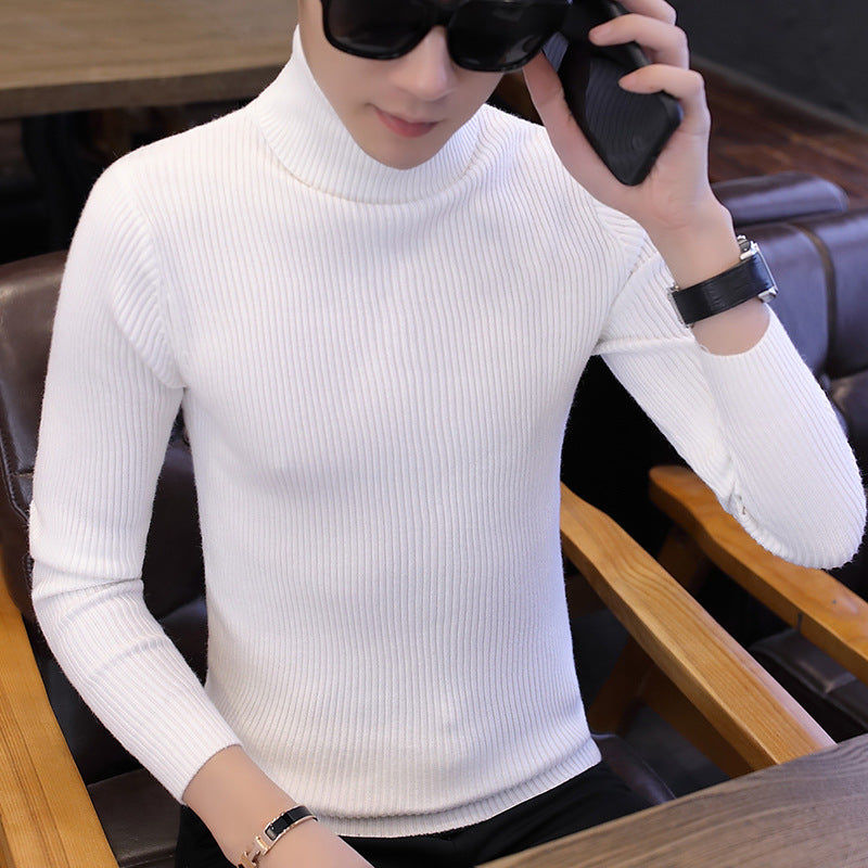 Herren Stehkragenpullover aus feinem Rippstrick R&B