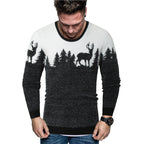 Herren Pullover mit kreativem Tiermotiv und warmen Materialien
