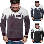 Herren Pullover mit kreativem Tiermotiv und warmen Materialien