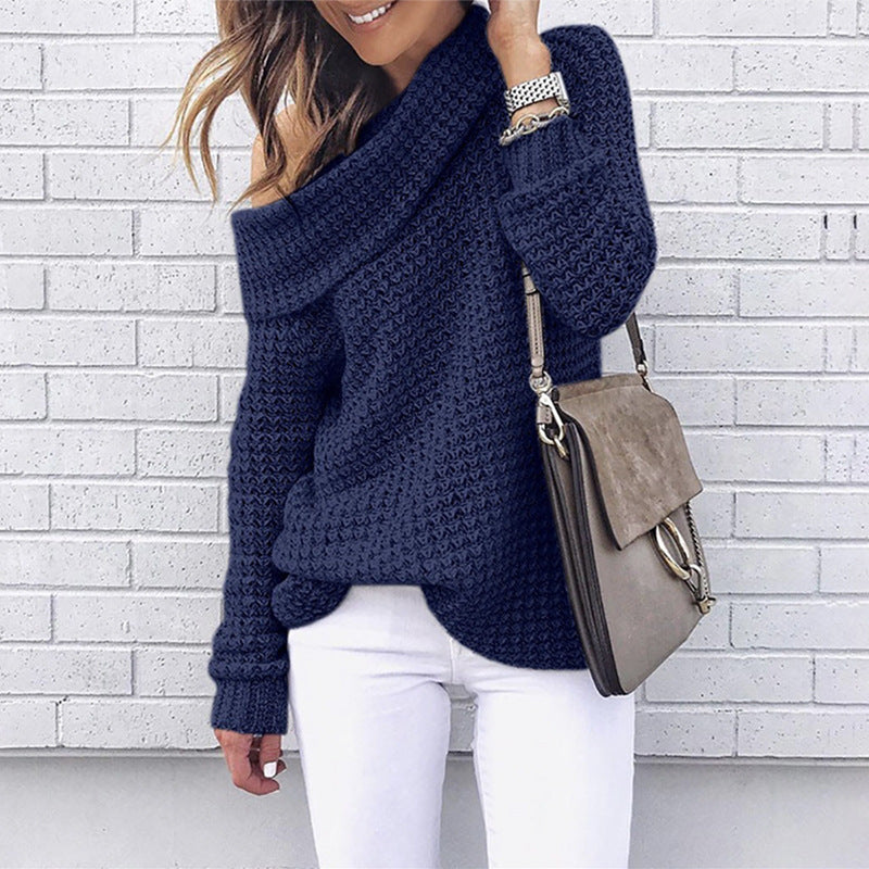 Damen Stylischer Pullover mit off Shoulder Design R&B