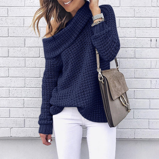 Damen Stylischer Pullover mit off Shoulder Design R&B