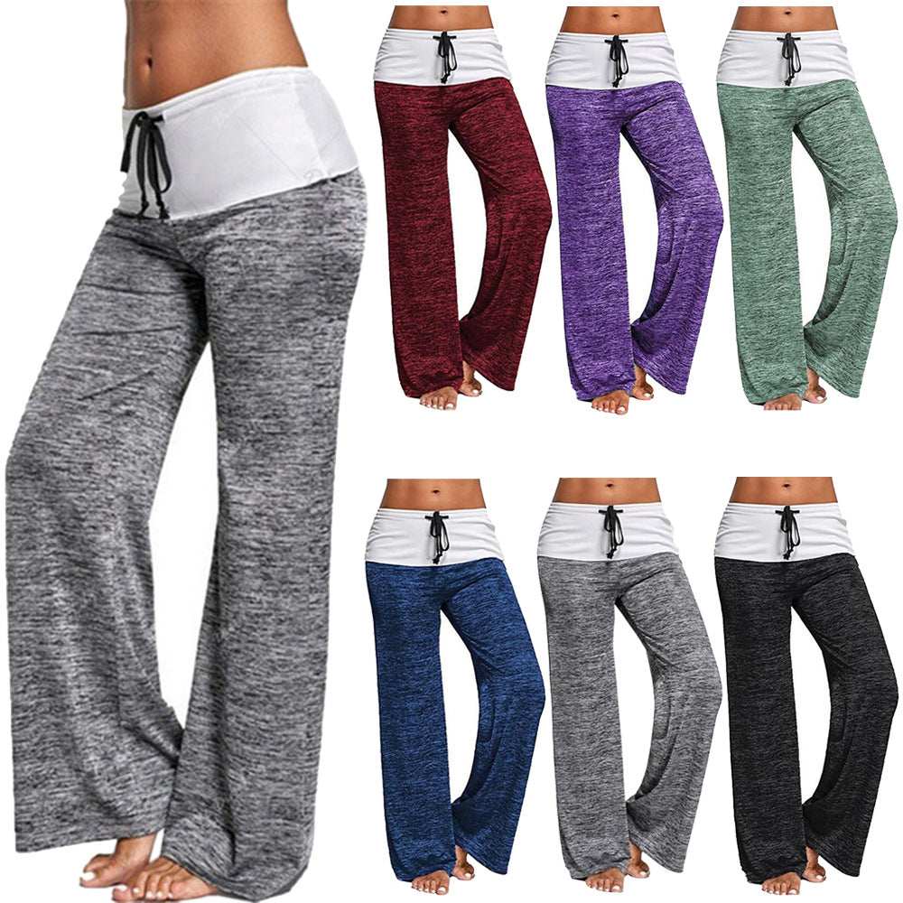 Damen Weite Sporthose mit elastischem Bund und Kordelzug R&B