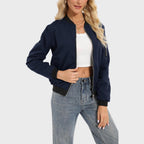 R&B | Herbst Langarm Bomberjacke mit Reißverschluss