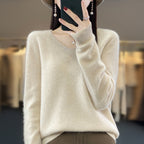 R&B | Lockerer Damenpullover mit V-Ausschnitt für Herbst und Winter