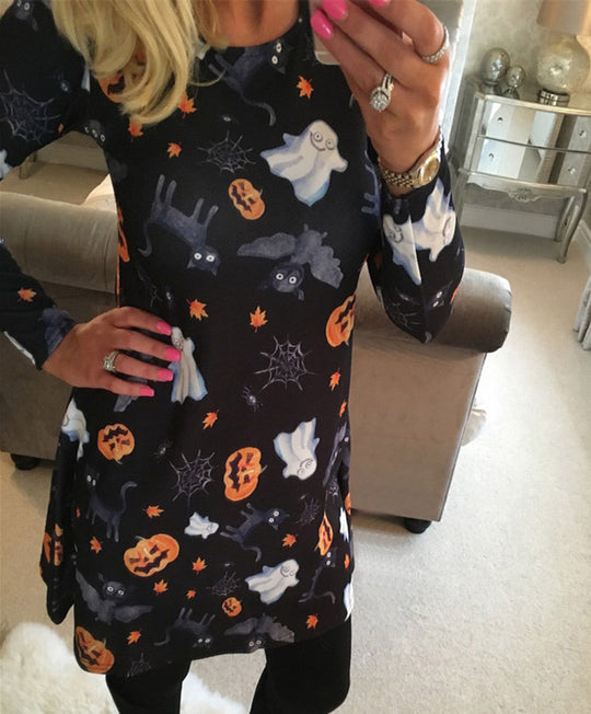 Damen Halloween-Tunika mit grafischem Print R&B