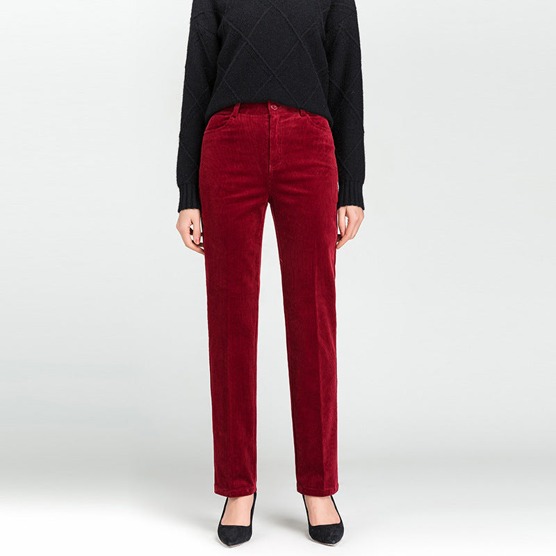 Damen elegante gerade Stoffhose