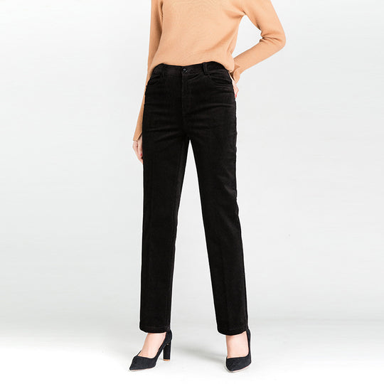 Damen elegante gerade Stoffhose