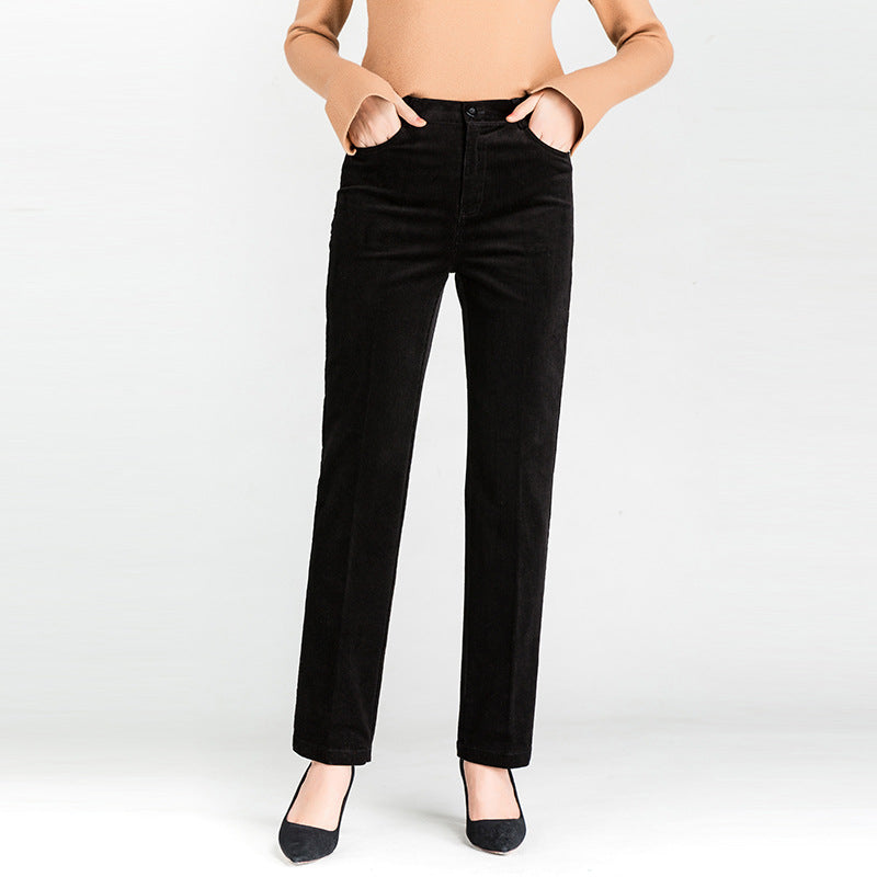 Damen elegante gerade Stoffhose