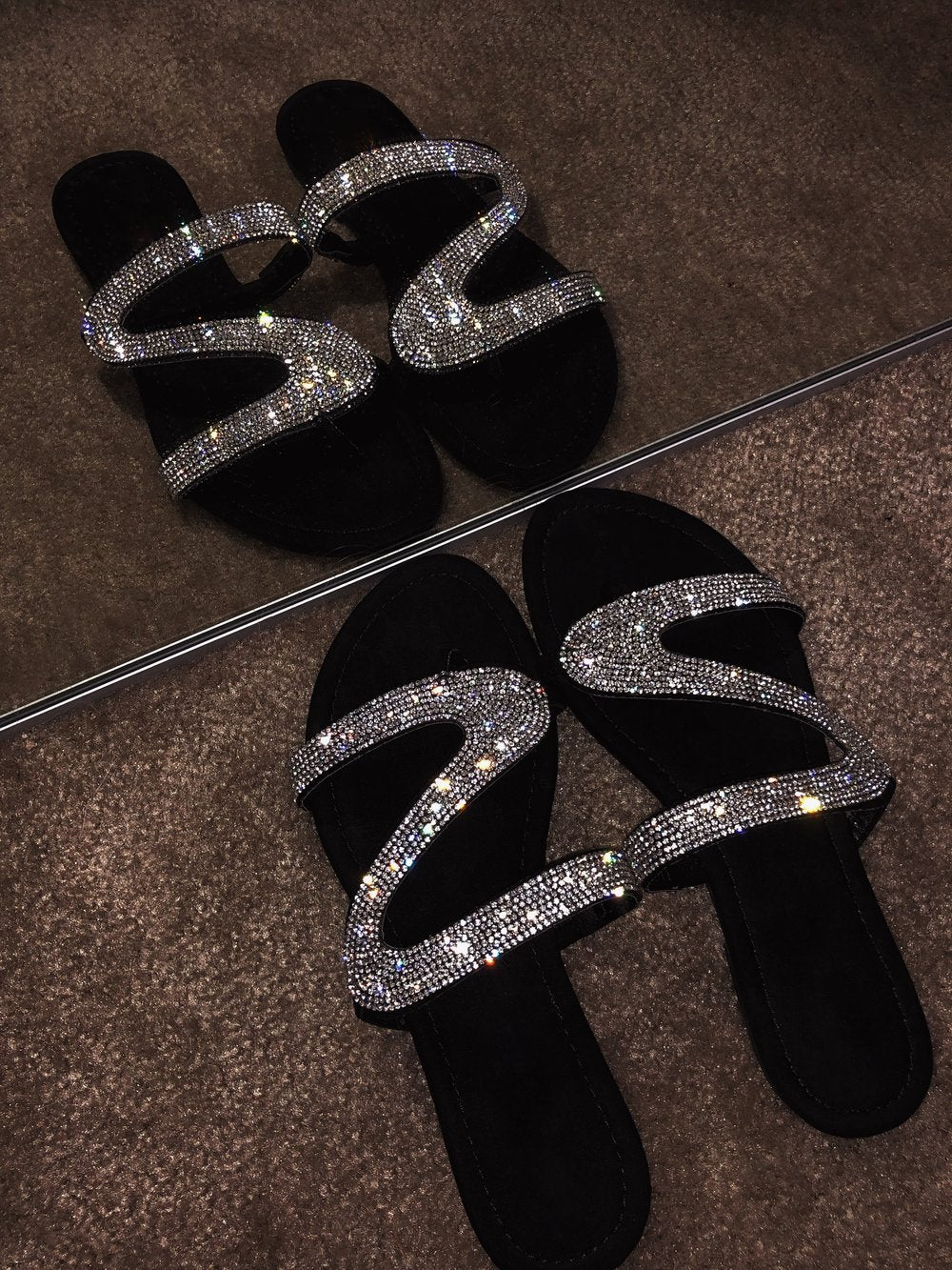 Damen Glamouröse Riemchen-Sandalen mit Strass-Applikationen R&B
