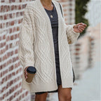 Damen Grobstrickjacke mit lässiger Silhouette und elegantem Zopfmuster R&B