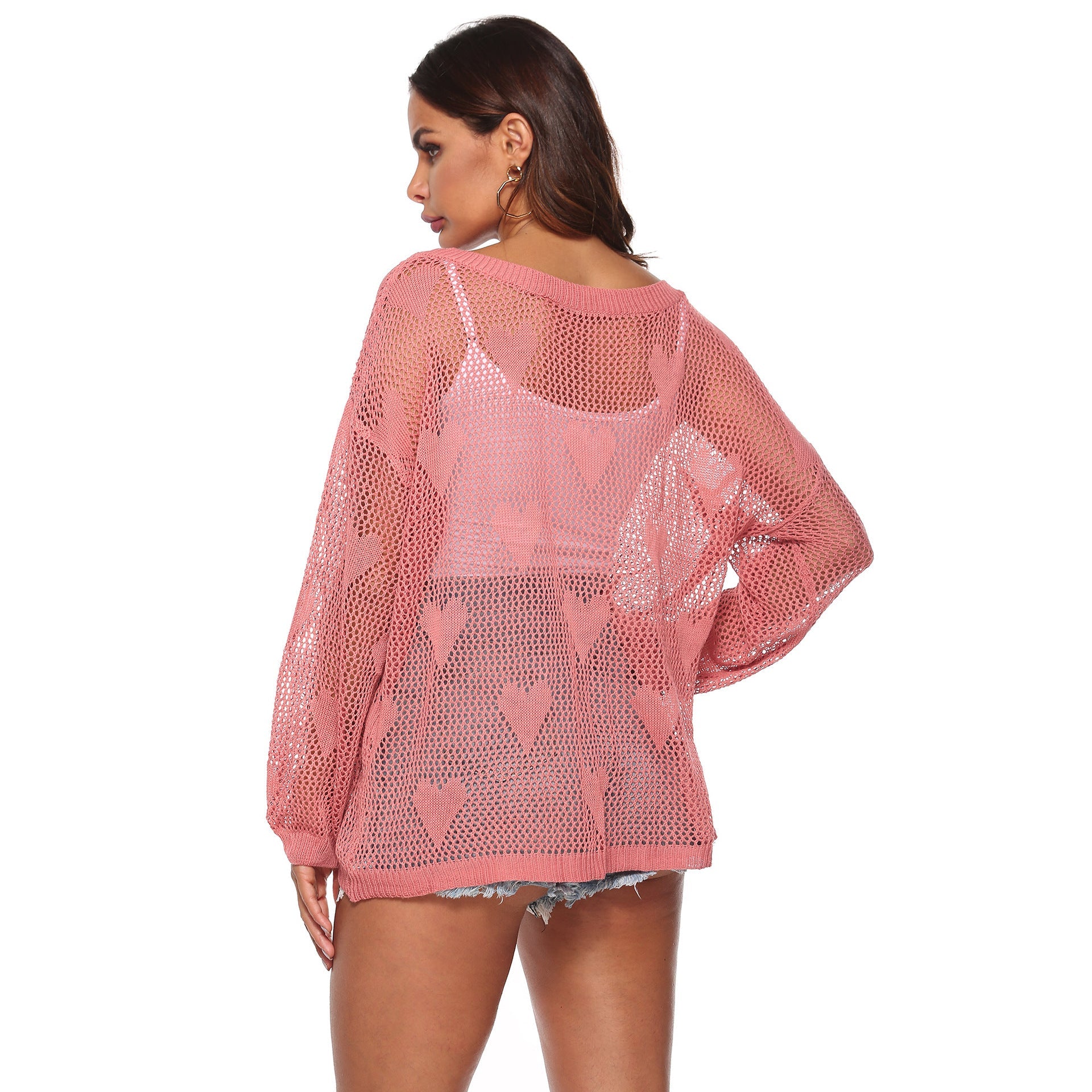 Damen luftiger Netzpullover R&B
