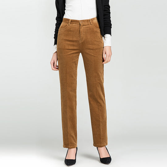 Damen elegante gerade Stoffhose