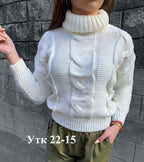 Damen Strickpullover mit Rollkragen und Zopfdesign R&B