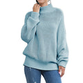 Damen Grobstrickpullover mit hohem Rollkragen und lässigem Schnitt