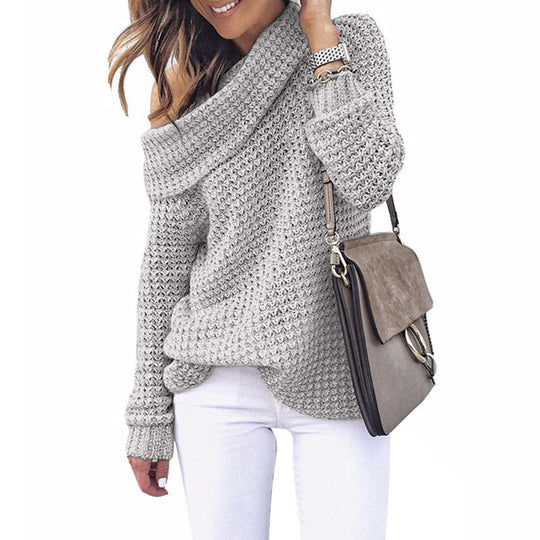 Damen Stylischer Pullover mit off Shoulder Design R&B