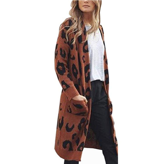 Damen Langärmliger Strickmantel R&B