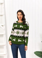 R&B | Rollkragenpullover Damen Strick Weihnachtspullover mit Rentier