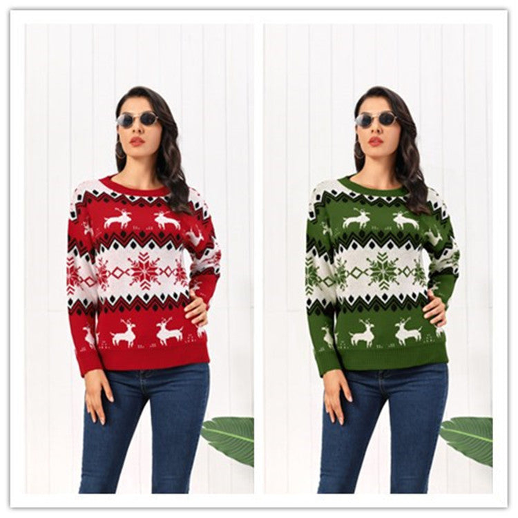 R&B | Rollkragenpullover Damen Strick Weihnachtspullover mit Rentier