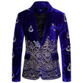Herren eleganter Samtblazer mit kunstvollem Stickdesign