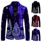 Herren edler Brokatblazer mit kunstvollem Stickdesign und luxuriösem Innenfutter